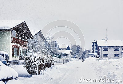 Kirchberg in Tirol, winter, heavy snowfall Stock Photo