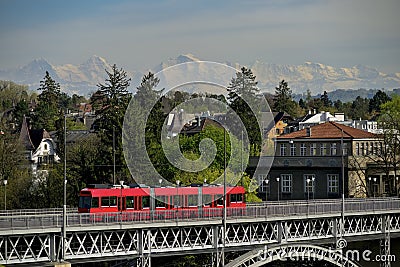 Kirchenfeldbrucke Bridge over Aare river in Bern. Switzerland Stock Photo