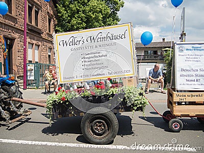 Kirchheimbolanden,Rheinland-Pfalz,Germany-06 23 2019: Holiday parade on streets of German town during Beer Festival week Editorial Stock Photo