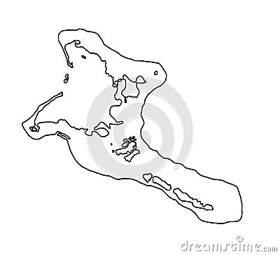Kiribati Country Outline Silhouette Map Vector Illustration