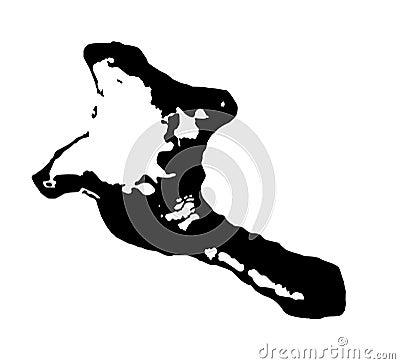 Kiribati Country Silhouette Map Vector Illustration