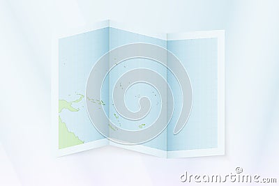 Kiribati map, folded paper with Kiribati map Vector Illustration