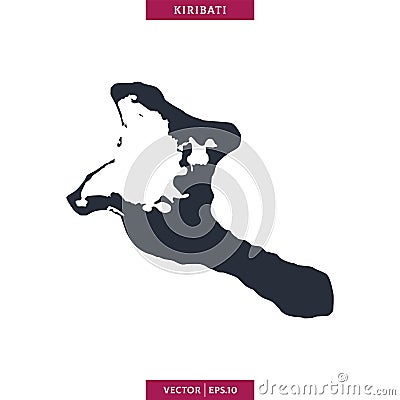 Kiribati Map. High detailed map vector in white background. Vector Illustration