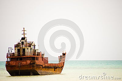 Kiribati shipwreck Editorial Stock Photo