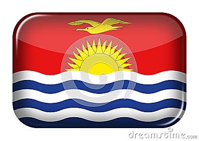 Kiribati web icon rectangle button with clipping path Stock Photo