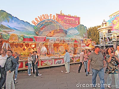 Kirmes Summer Fair in Dusseldorf Germany Editorial Stock Photo
