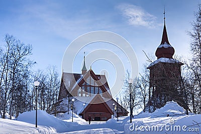 Kiruna Church is a church building in Kiruna, Lapland, Sweden Stock Photo