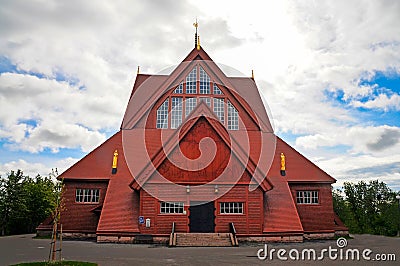Kiruna Kyrka. famous wooden church in Sweden Stock Photo