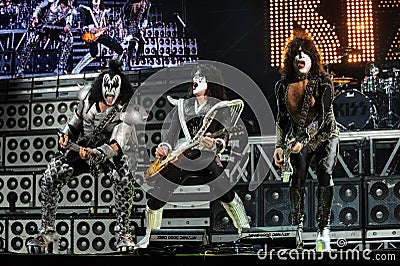 Kiss , during the concert Editorial Stock Photo