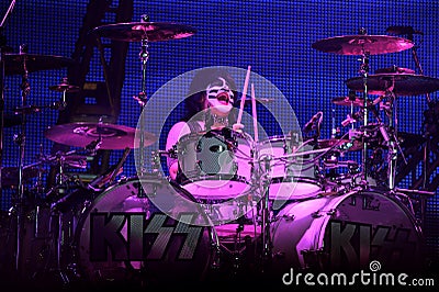 Kiss , Eric Singer during the concert Editorial Stock Photo