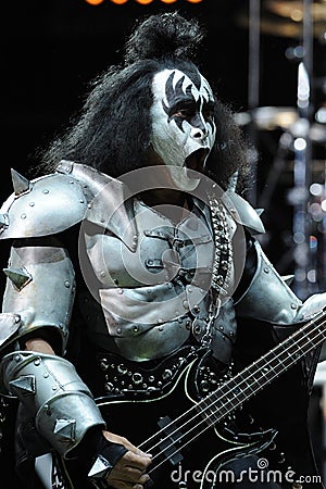 Kiss , Gene Simmons during the concert Editorial Stock Photo