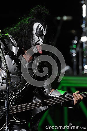 Kiss , Gene Simmons during the concert Editorial Stock Photo