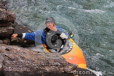 A kiss from the kayaker. Editorial Stock Photo