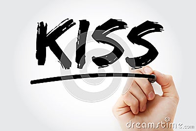 KISS - Keep It Super Simple acronym with marker, business concept background Stock Photo