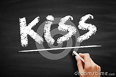 KISS - Keep It Super Simple acronym, text concept on blackboard Stock Photo