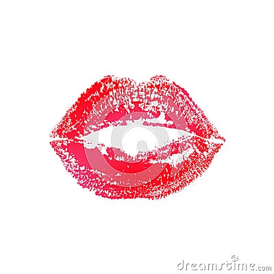 Kiss lips lipstick print or imprint vector isolated Vector Illustration