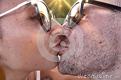 Kiss me .kiss me, close-up Stock Photo