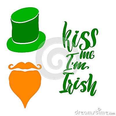 Kiss me I`m Irish. Poster Vector Illustration