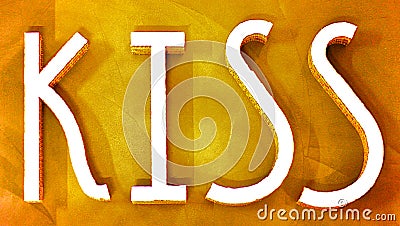 Kiss sign with cardboard letters Stock Photo