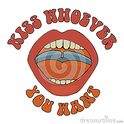 Kiss Whoever You Want, International womenâ€™s day. 8th march. The concept of the women`s empowerment movement Stock Photo