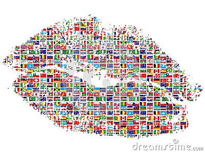 Kiss of the world Vector Illustration