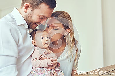 Kisses for baby Stock Photo