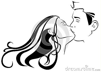 Kissing Vector Illustration
