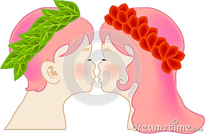 Kissing Vector Illustration