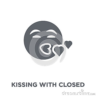 Kissing With Closed Eyes emoji icon from Emoji collection. Vector Illustration