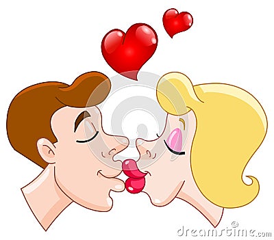 Kissing couple Vector Illustration