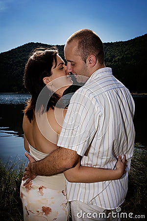 Kissing couple Stock Photo