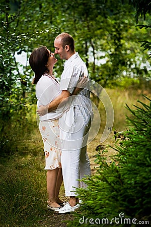 Kissing couple Stock Photo