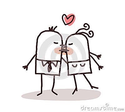 Kissing couple Vector Illustration