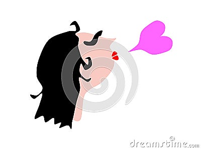 Kissing girl Vector Illustration