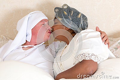 Kissing good night Stock Photo