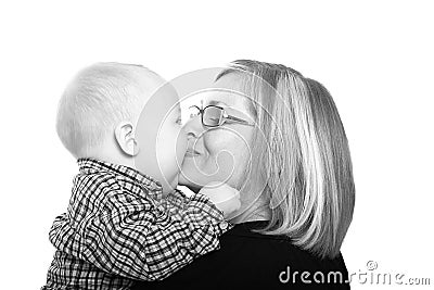 Kissing my mommy Stock Photo