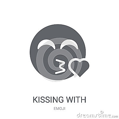 Kissing With Smiling Eyes emoji icon. Trendy Kissing With Smiling Eyes emoji logo concept on white background from Emoji Vector Illustration