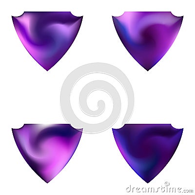 Kit of colorful backgrounds in the form of a shield Stock Photo