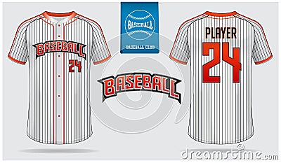 Baseball jersey, sport uniform, raglan t-shirt sport, template design. Baseball t-shirt mock up. Front, back view baseball uniform Vector Illustration