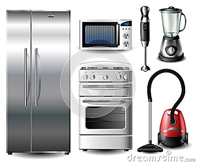 Kitchen appliance set Stock Photo