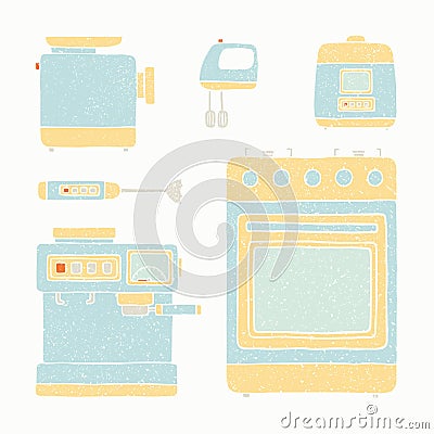 Kitchen appliances set. Vector Illustration