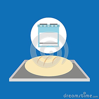 Kitchen bakery concept bread tray Vector Illustration