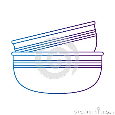 kitchen bowls pile empty icon Cartoon Illustration