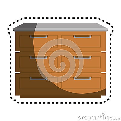 Kitchen chest of drawers Cartoon Illustration