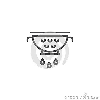 Kitchen colander line icon Vector Illustration