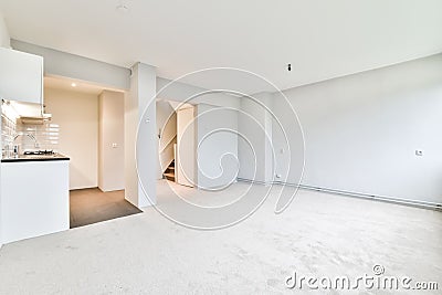 Kitchen Combined with living room Stock Photo