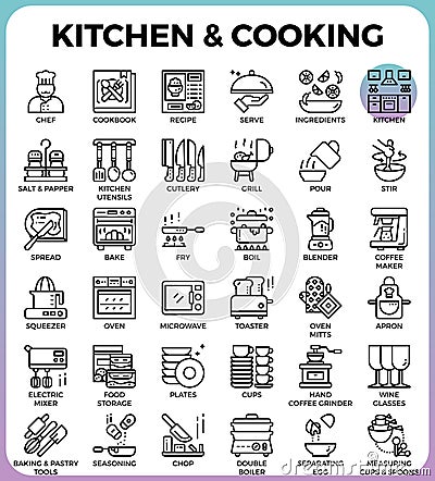 Kitchen and cooking icons Vector Illustration