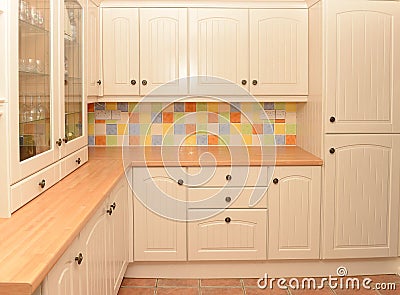 Kitchen cupboards Stock Photo