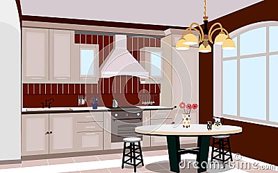 Kitchen design Vector Illustration