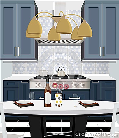 Kitchen design Vector Illustration